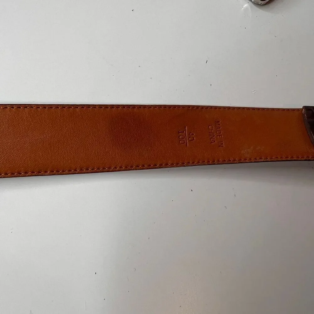 Polo Ralph Lauren leather gold buckle croc textured